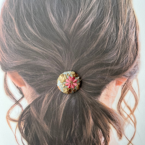 インド刺繍リボン くるみボタン ヘアゴム ヘアゴム ＋labo 通販