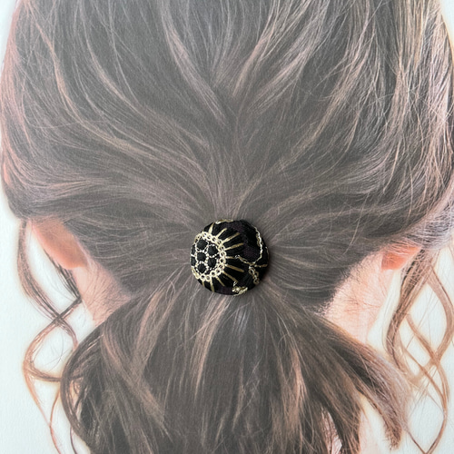 インド刺繍リボン くるみボタン ヘアゴム ヘアゴム ＋labo 通販