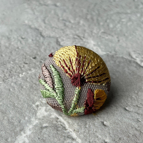 インド刺繍 くるみボタン ヘアゴム ② インド刺繍リボン くるみボタン ヘアゴム ヘアゴム ＋labo 通販