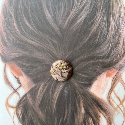 インド刺繍リボン くるみボタン ヘアゴム ヘアゴム ＋labo 通販