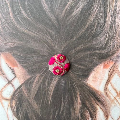 インド刺繍リボン くるみボタン ヘアゴム ヘアゴム ＋labo 通販
