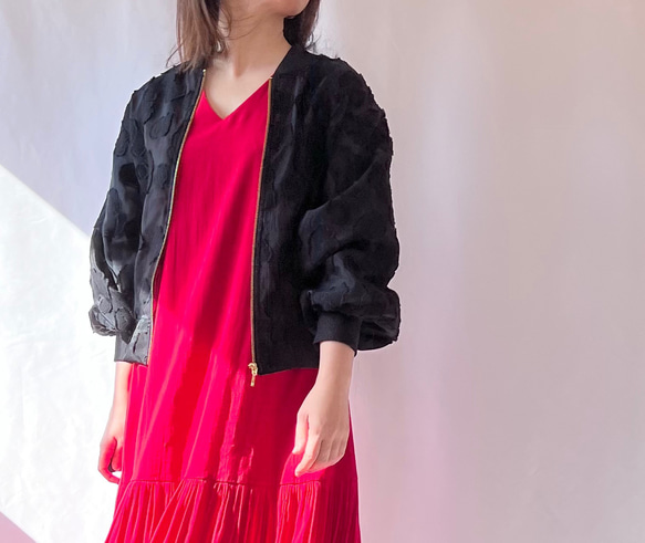 ★美品　エポカ　オーガンジー　シアー　ブルゾン　ブラック　ジャケット カラミメッシュ シアーライトブルゾン(ブルゾン)｜EPOCA(エポカ