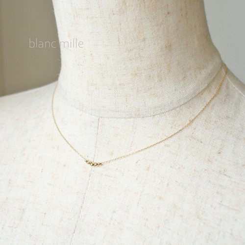 No.nb-0.7t3252○*K18キラキラビーズ ネックレス ○*18金ゴールド