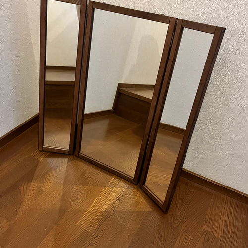 日本製】三面鏡 鏡台 ドレッサー アンティーク ドレッサー・ミラー