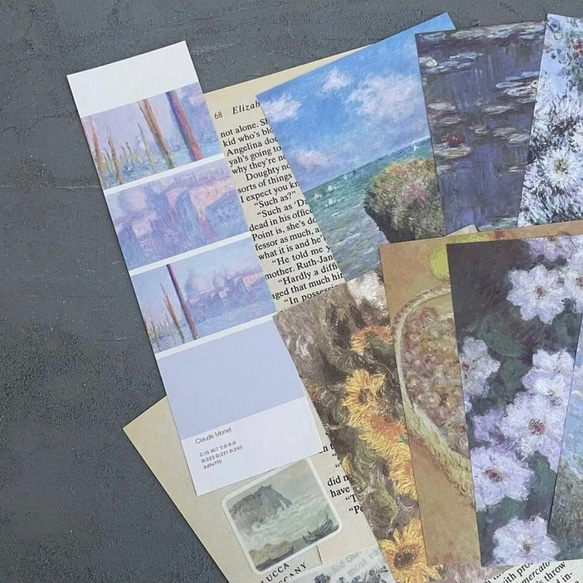 海外フレークシール  +  紙モノ「Art  Collage  Kit 」20枚  コラージュ  モネ  ゴッホ 3枚目の画像