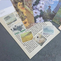 海外フレークシール  +  紙モノ「Art  Collage  Kit 」20枚  コラージュ  モネ  ゴッホ 4枚目の画像