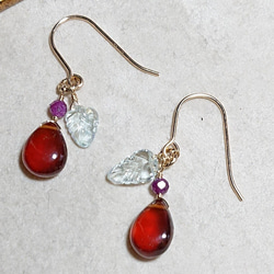 R✴︎H ♦︎14kgfラブラドライトパイナップルカービングピアス/イヤリング R✴︎H 様専用♦︎14kgfラブラドライトパイナップルカービング