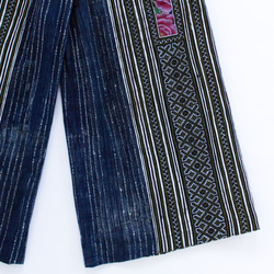 モン族刺繍ワイドパンツ 9　ガウチョパンツ * 86cm丈 * 民族古布　エスニック 3枚目の画像