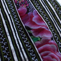 モン族刺繍ワイドパンツ 9　ガウチョパンツ * 86cm丈 * 民族古布　エスニック 6枚目の画像