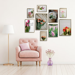 チューリップのポスター　/ i1183 / 春のチューリップ　ピンク、パープル、白　インテリアポスター 11枚目の画像
