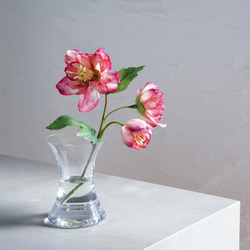 水換え不要）クリスマスローズの花瓶挿し レッド【フラワーインテリア