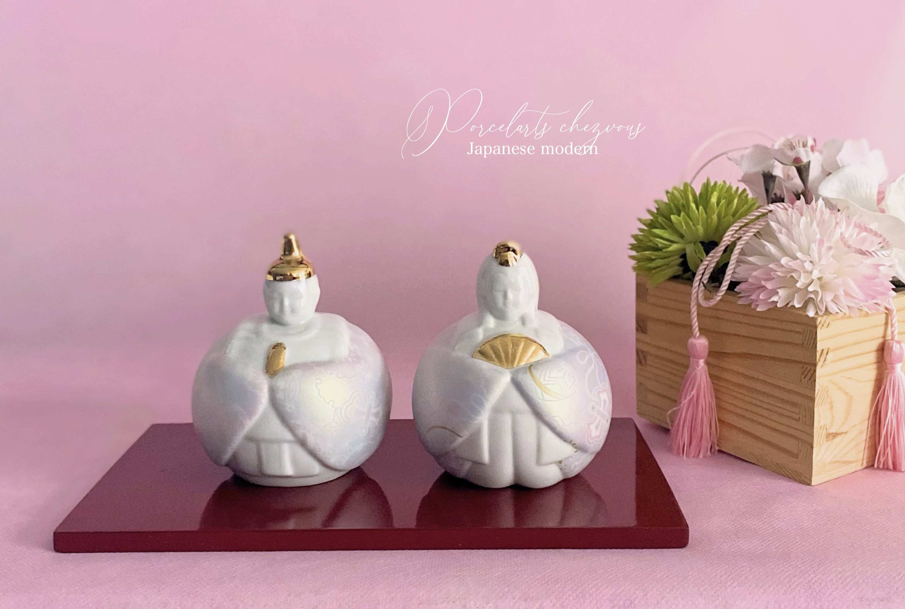 和collection　陶器製　伝統的デザイン 雛人形セット