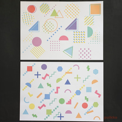 紙製ブックカバー　メンフィス柄1（カラー）（5枚セット） 7枚目の画像