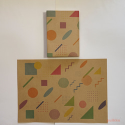 紙製ブックカバー　メンフィス柄1（カラー）（5枚セット） 2枚目の画像