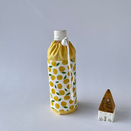 ペットボトルカバー550ml用 ＊ ゆず柄（手ぬぐい） ポーチ ak.66 通販