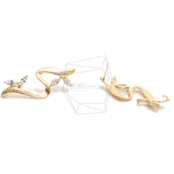 ERG-2302-MG [2 pieces] S shape Earring, S shape Post Earring 第2張的照片