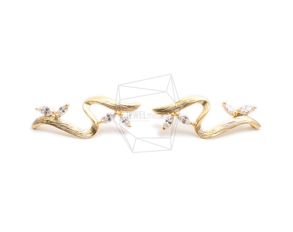 ERG-2302-MG [2 pieces] S shape Earring, S shape Post Earring 第1張的照片