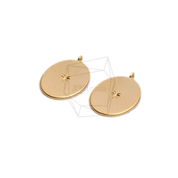 PDT-2662-MG [2 pieces Round Pendant/13.6mm X 19mm 第2張的照片