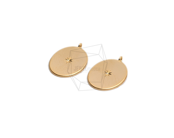 PDT-2662-MG [2 pieces Round Pendant/13.6mm X 19mm 第2張的照片