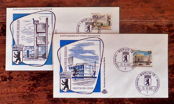 ドイツヴィンテージFDC「First Day Cover」2枚セット 60’ｓ【Berlin】DA-FDCG019 1枚目の画像