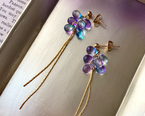 光まとって紫陽花˖✧˖】艶やかしずくパープル×揺れる18kgp