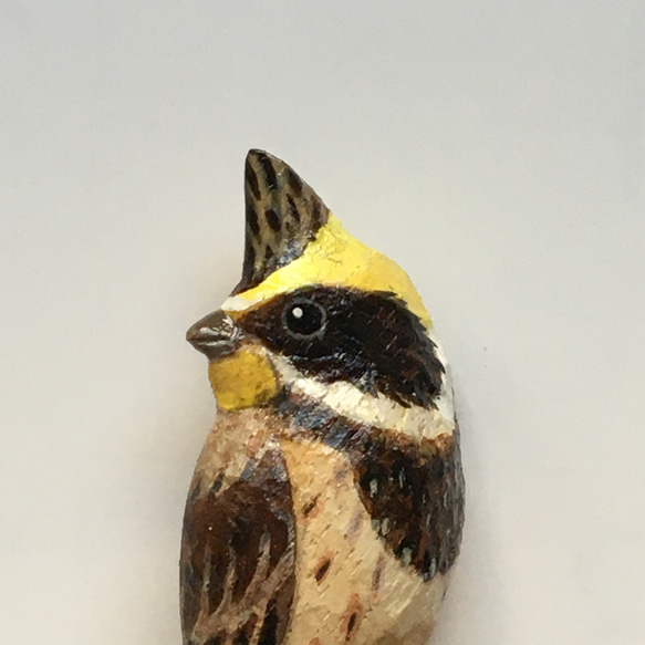 リアル鳥の彫刻 　ミヤマホオジロ　 　バードカービング　木彫りの野鳥 リアル鳥の彫刻 ミヤマホオジロ バードカービング木彫りの野鳥
