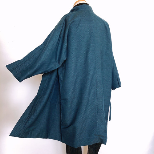 男性羽織リメイク 美品 大きめ 裏付き 作務衣 日本風JK