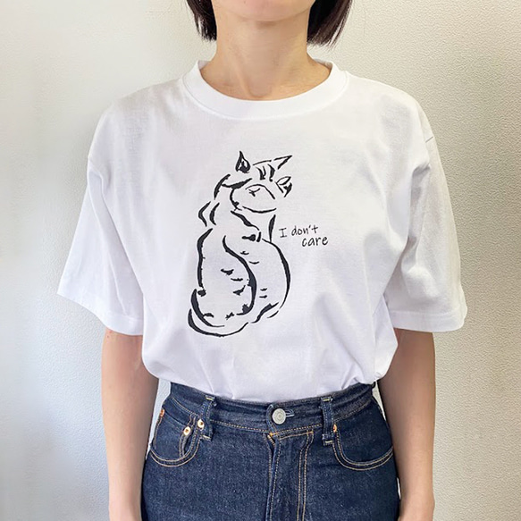 ネコTシャツ ホワイト 白 ねこ メンズ レディース 送料無料 猫 T