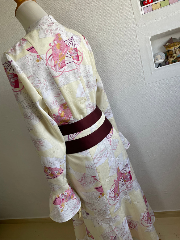 (販売済)扇花和服❤︎リアップワンピース 5枚目の画像