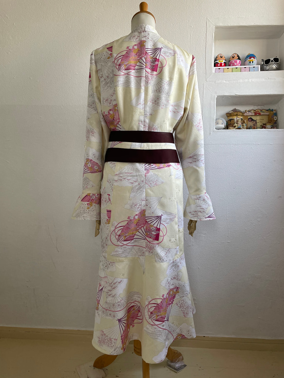 (販売済)扇花和服❤︎リアップワンピース 3枚目の画像