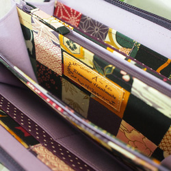 春財布　猫と市松柄の長財布　（紫） 10枚目の画像