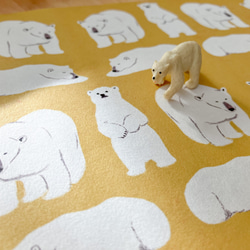 シロクマ親子のラッピングペーパー　A3 3枚目の画像