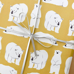 シロクマ親子のラッピングペーパー　A3 2枚目の画像