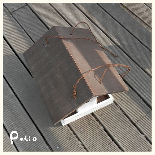 エイジングアンティーク調 ダメージ加工 バードフィーダー 三角屋根