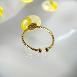 レースガラスの指輪 ミモザイエロー リング【春色新作2023】 7枚目の画像