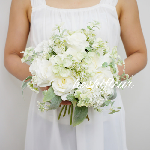 造花ブーケ　結婚式　前撮り　ブーケトニア　ヘア用パーツ Amazon｜【国産 日本製 結婚式 ブーケ・ブートニア・髪飾り 3点