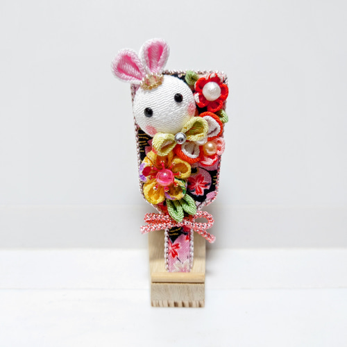 ひな祭り】ひな人形（男の子：紫、女の子：黄緑、うさちゃん羽子板