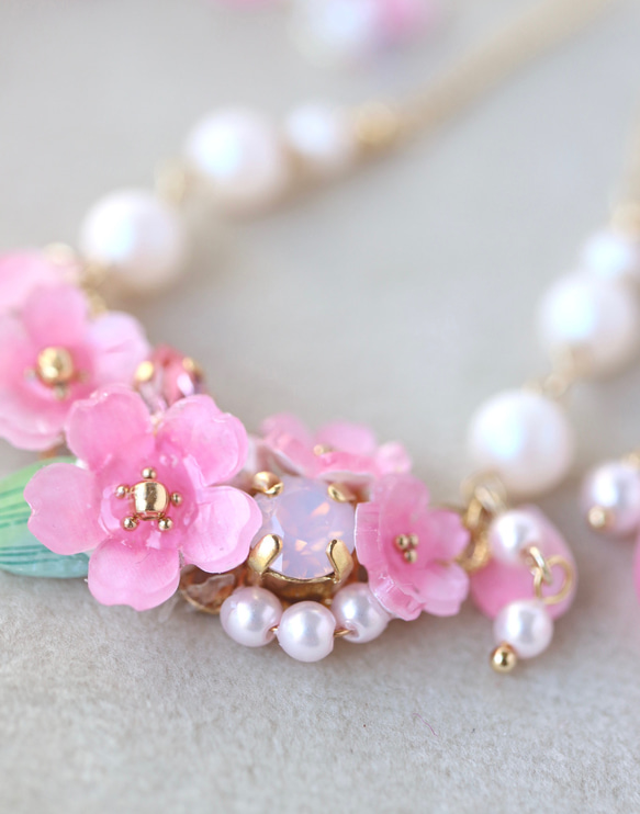 Sakura Shararin* 項鍊花，禮物，粉紅色，春天 第5張的照片