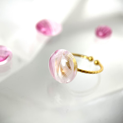 レースガラスの指輪 桜ピンク リング【春色新作2023】 9枚目の画像