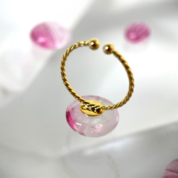 レースガラスの指輪 桜ピンク リング【春色新作2023】 8枚目の画像