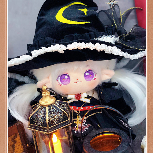 20cmぬいぐるみ服 かわいい 研修魔女 魔女服 可愛い 星月柄つき 魔法