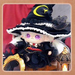 20cmぬいぐるみ服 かわいい 研修魔女 魔女服 可愛い 星月柄つき