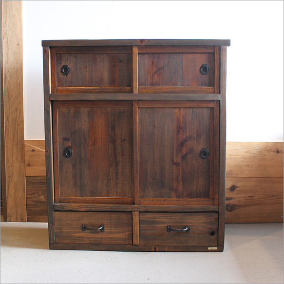 ヴィンテージ】✴︎木製キャビネット✴︎ダークブラウン✴︎3扉