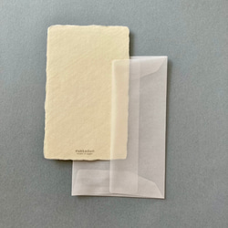 【受注製作】手漉き和紙のミニカード・封筒付き（1セット）みかん、バナナ、スイカから選択 3枚目の画像