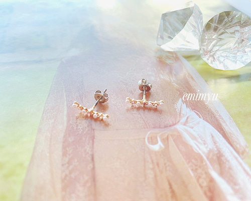 Pearl &Zirconia Pure Titan Pierce ピアス（スタッド・一粒） emimyu 