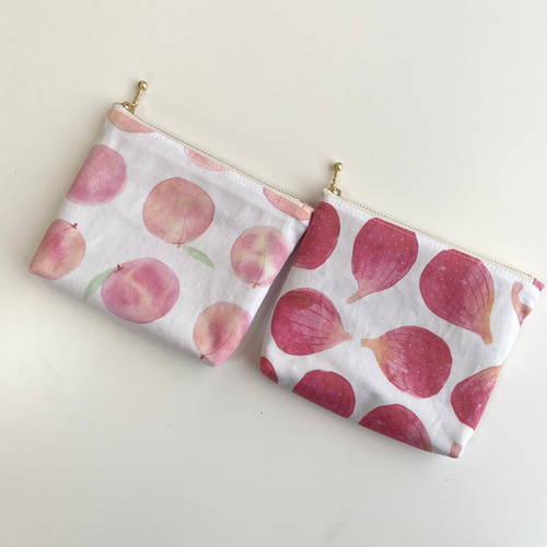【日本限定モデル】 ももといちじくのファスナーポーチ ポーチ atelier糸花 通販 財布・ケース・小物入れ
