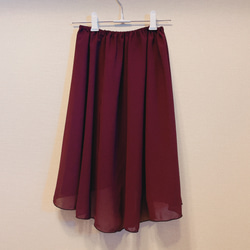 【再販】バレエ スカート バーガンディー 赤紫 プルオン⑩ 2枚目の画像
