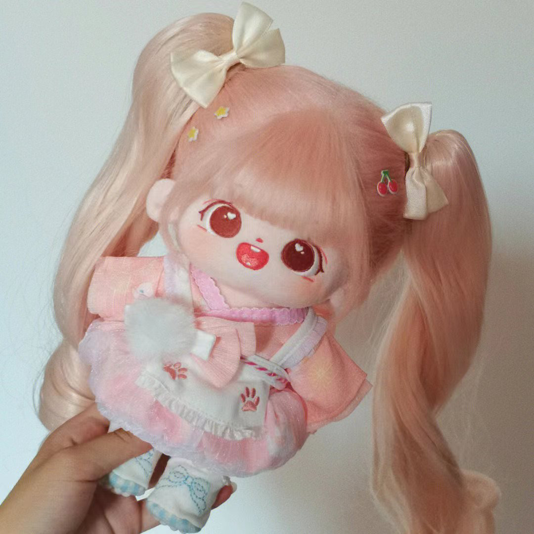 ぬいぐるみ 着せ替え 15cm オリジナル ピンク 三つ編みの通販 by