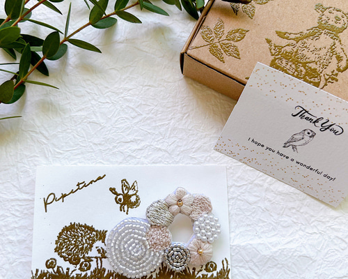 送料無料 ビーズ 刺繍 ブローチ 選べる ピンク かわいい