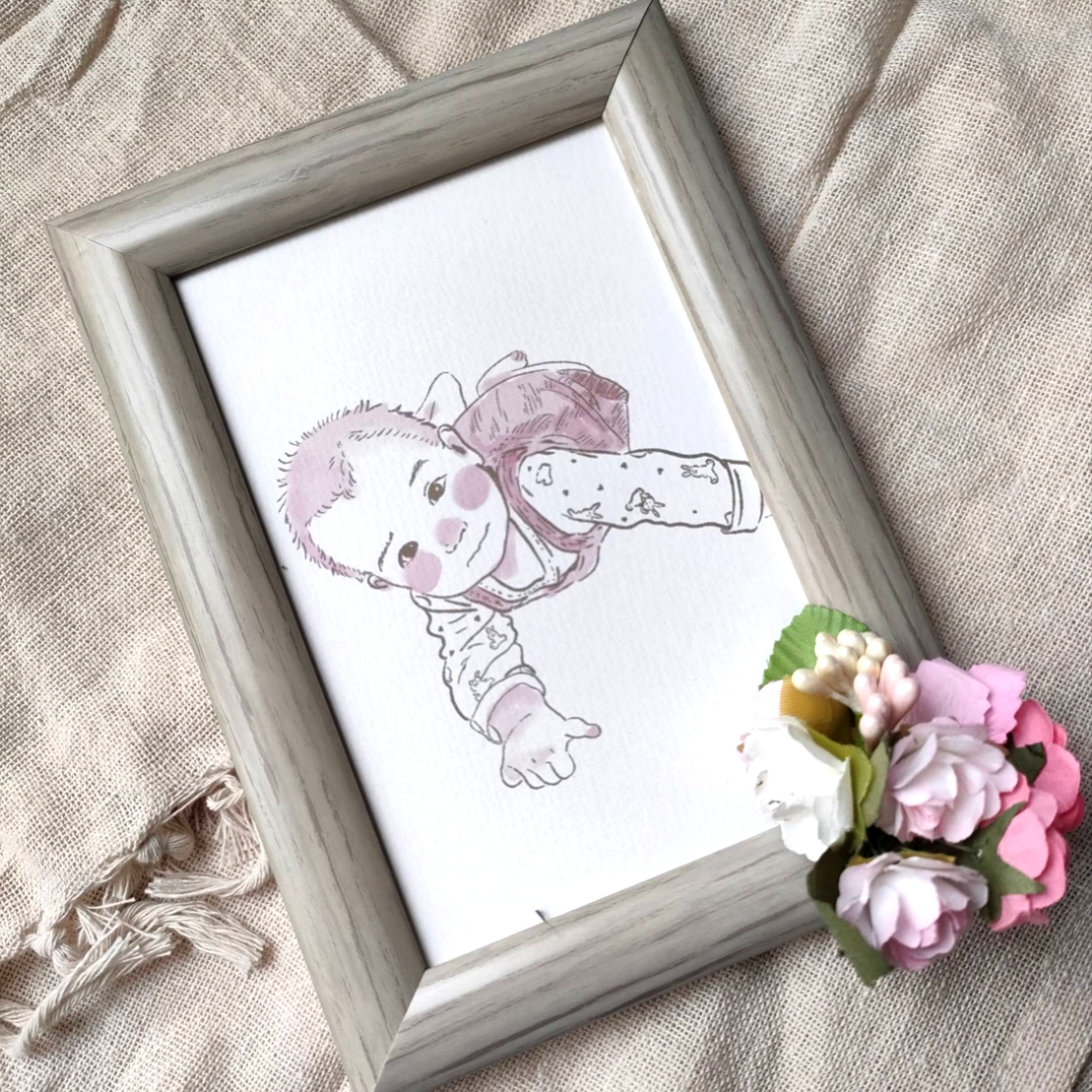 似顔絵オーダー　似顔絵　A4サイズ　2枚
